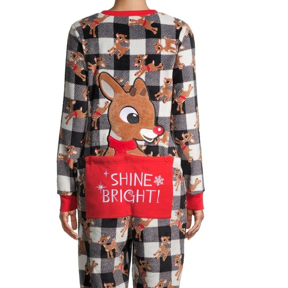 New Plush Drop Seat Holiday Union Suit. - Picture 4 of 16